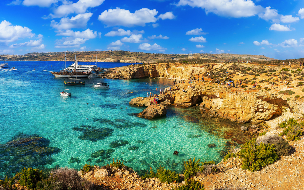 Blaue Lagune auf der Insel Comino