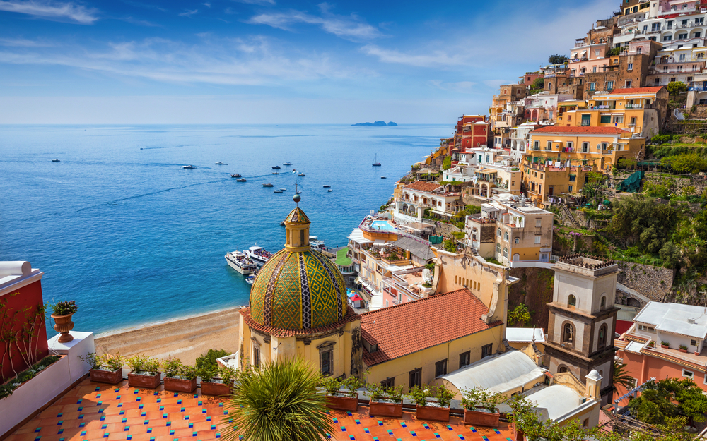 Positano an der Amalfiküste in Kampanien