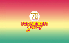Logo des DER SCMIDT Sommerfest 2026 auf mehrfarbigem Hintergrund