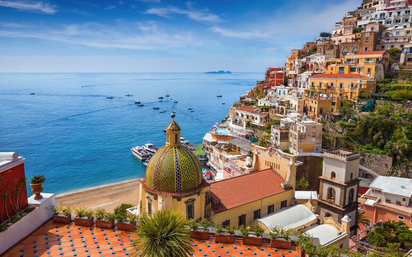 Positano an der Amalfiküste in Kampanien