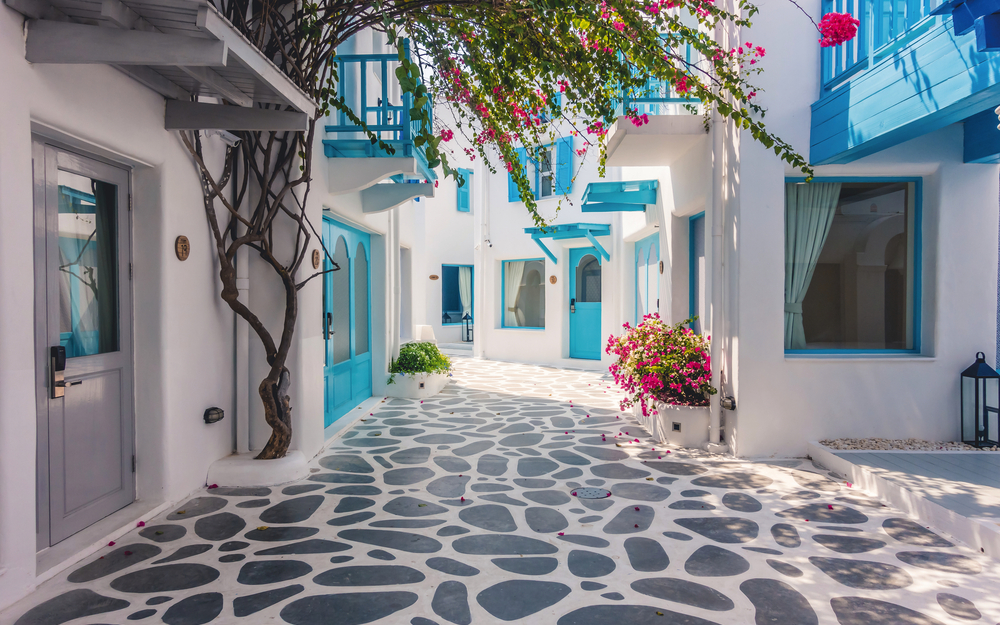 Beautiful architecture with santorini and greece style
