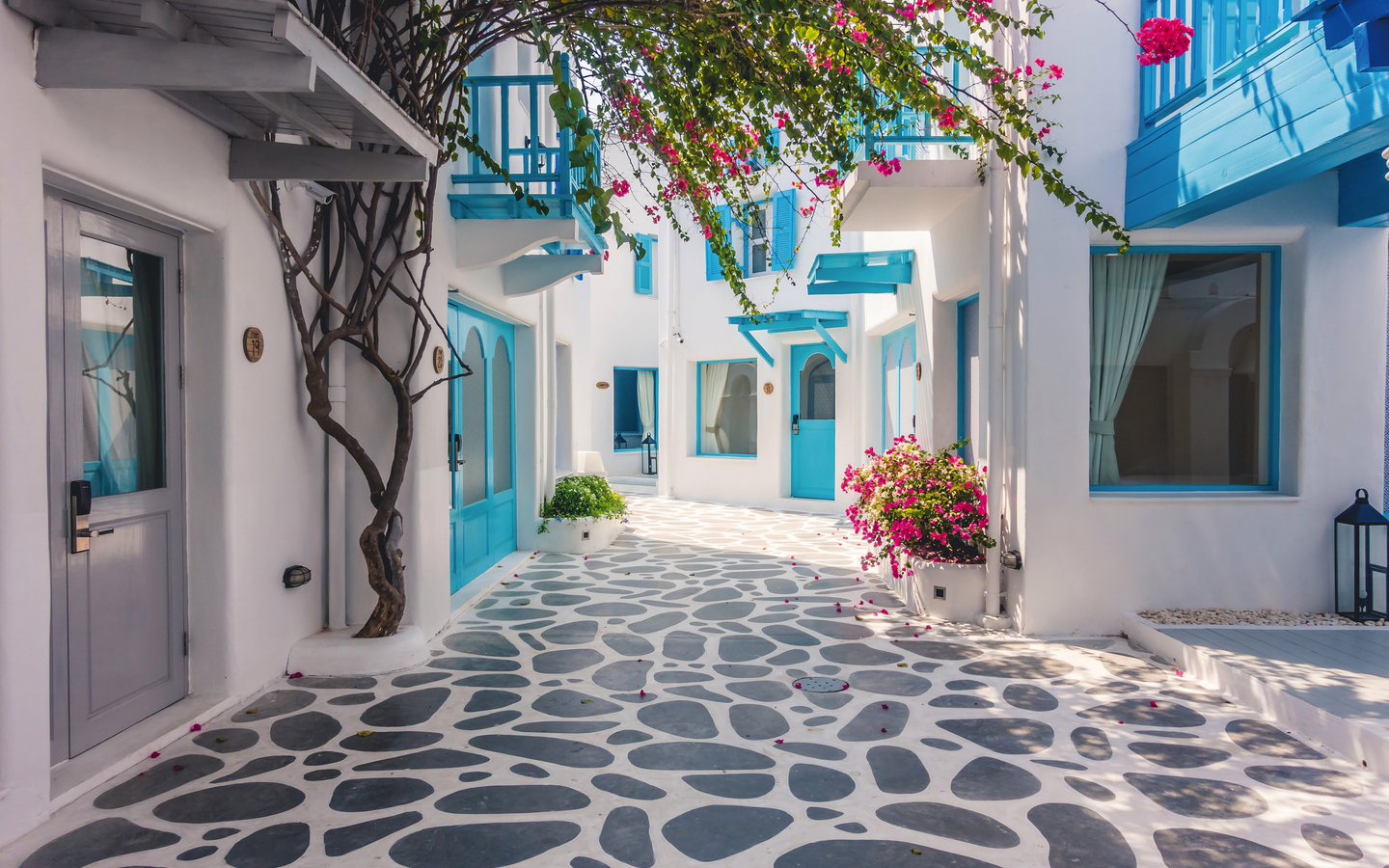 Beautiful architecture with santorini and greece style
