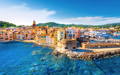 View of the city of Saint-Tropez, Provence, Cote d Azur, a popul