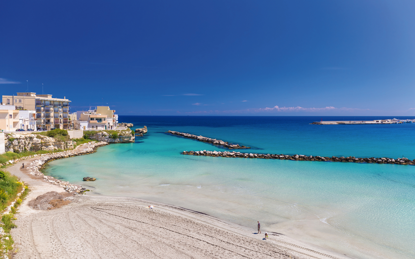 Beautiful town of Otranto and its beach, Salento peninsula, Pugl