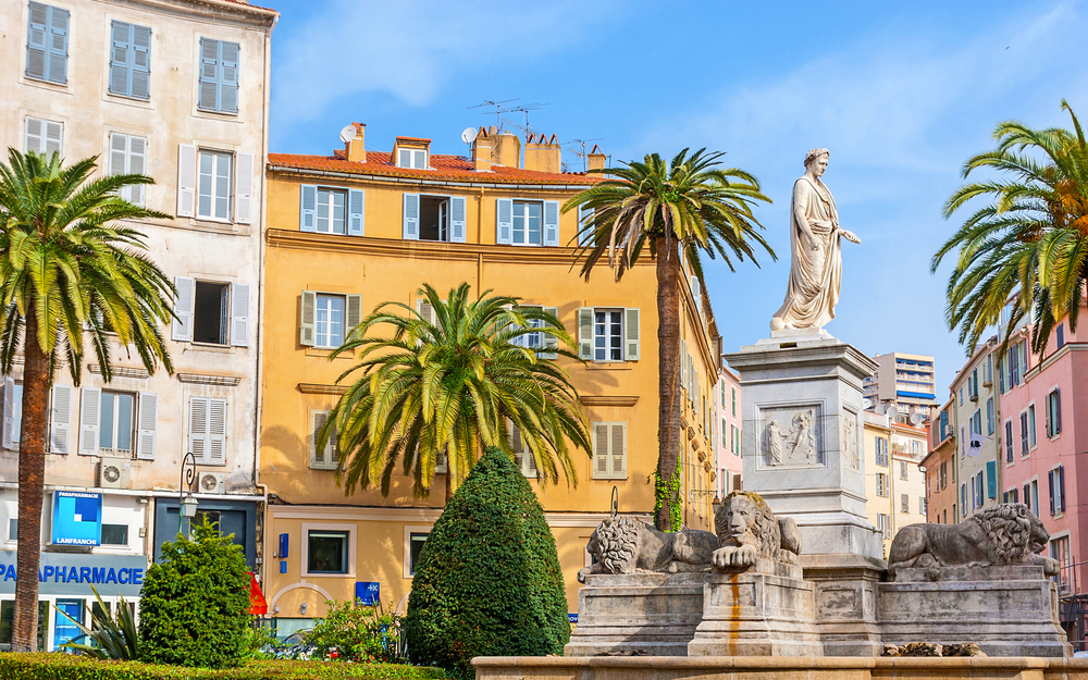 The satatue of Napoleon, Ajaccio, Corsica, France