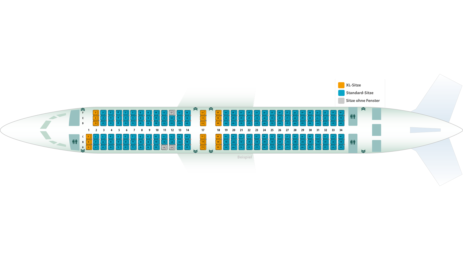 Smartwings Sitzplan Beispiel Flugplan